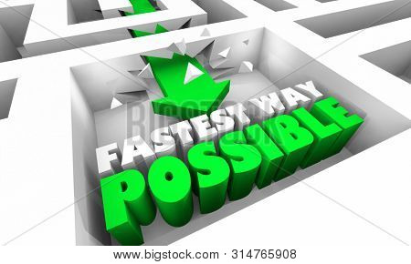 Fastest Way Possible Break Through Overcome Obstacles 3d Illustration