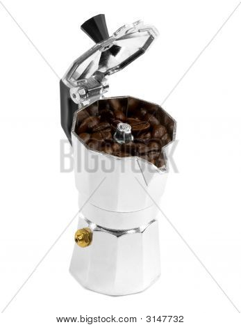 Káva fazole a Mocha stroj