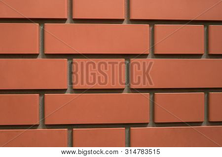 Close Up Abstract Pattern Of Sandstone Brick Wall Background In Vintage Tone Style And Vertical Fram