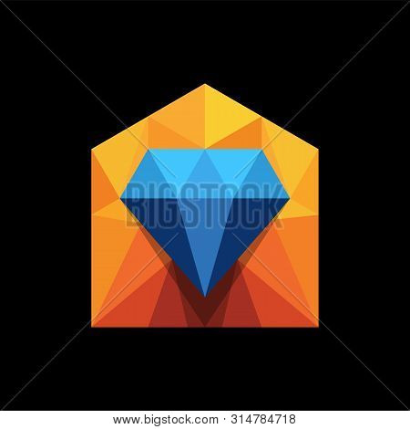 Diamond House Logo. Suitable For House, Home, Construction, Building, Realtor, Interior Design Logo.