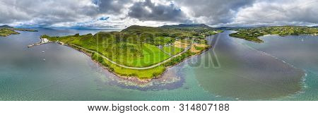 Aerial View Of Teelin Bay In County Donegal On The Wild Atlantic Way In Ireland