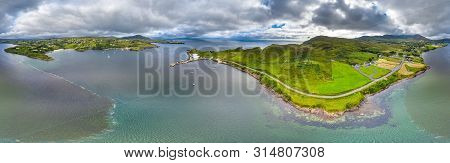 Aerial View Of Teelin Bay In County Donegal On The Wild Atlantic Way In Ireland