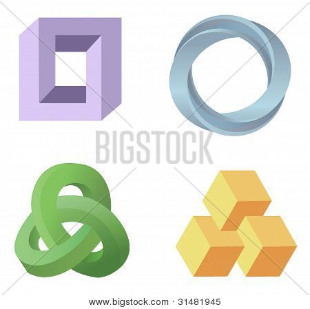 Optical Illusion Symbols Vector