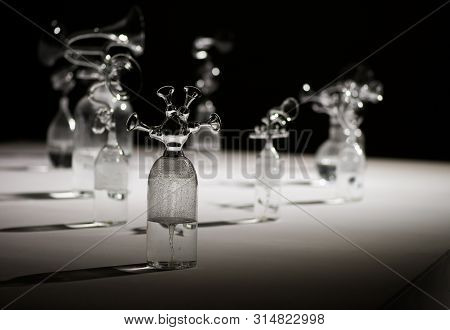 Magnetic Resonance On Whirpool Water In Glass Black And White Photo