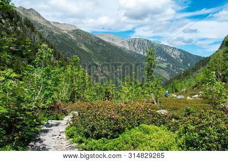 Beautiful Landscape Mountains In Summer At Parc Natural Del Comapedrosa, Andorra