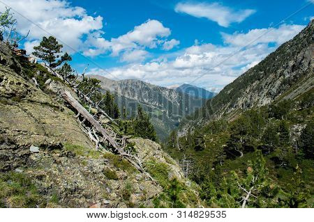 Beautiful Landscape Mountains In Summer At Parc Natural Del Comapedrosa, Andorra