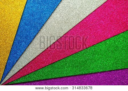 Set Of Multicolored Foamiran Sheets With Sparkles