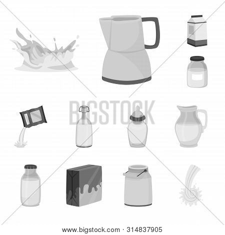 Vector Design Of Product And Calcium Icon. Set Of Product And Diet Vector Icon For Stock.