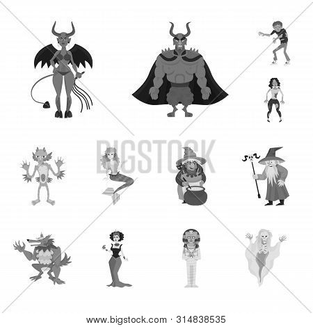 Vector Design Of Consternation And Horror Logo. Collection Of Consternation And Hell Vector Icon For