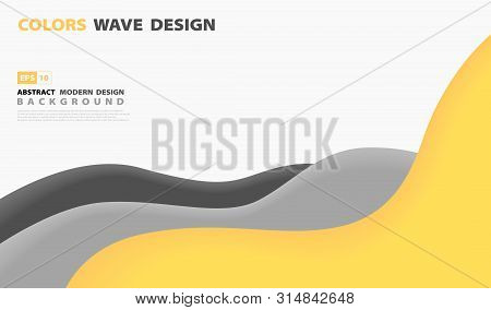 Abstract Tech Yellow Line Overlap Design On White Background. Illustration Vector Eps10