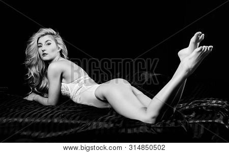 Pin Up Woman In Bodysuit. Beauty Fashion. Sexy Woman In Erotic Lingerie. Sensual Girl With Fit Body.