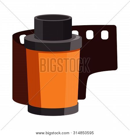 Vector Design Of Roll And Camera Icon. Set Of Roll And Projection Stock Vector Illustration.