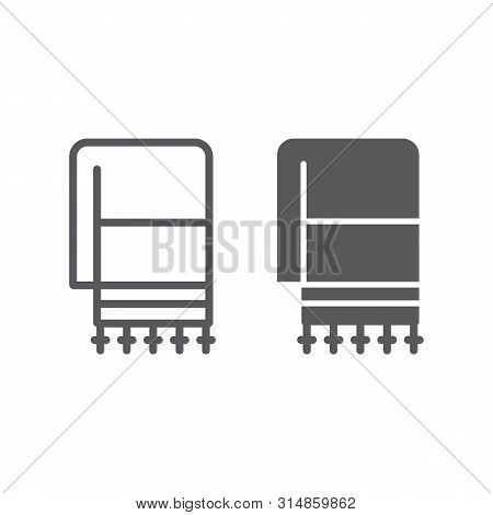Jewish Tallit Line And Glyph Icon, Religion And Israel, Jew Tallit Sign, Vector Graphics, A Linear P