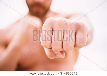 Fist Punch. Knockout And Energy. Sport Is Our Life. No Pain No Gain. Great Progress. Success And Pri