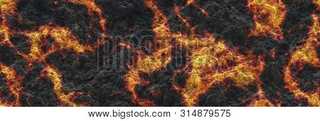 3D Illustration. Volcano- Background Magma