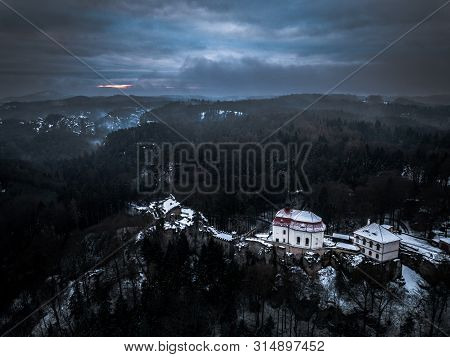 Valdstejn Castle Is An Early Gothic Fortress Near Turnov, In The Czech Republic. It Can Be Found In 