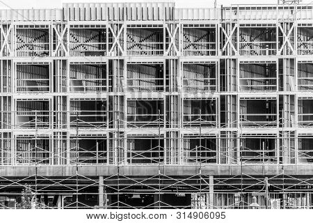 A Black And White Image Of A Building Under Construction In Ruston, Washington.