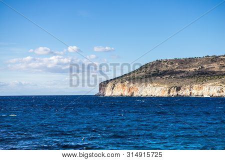 Greek Sea Landscape. Pirgos Dirou Bay. Mani, Laconia, Greece