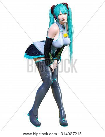 3D Comics Cosplay Anime Girl.