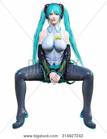 3D Comics Cosplay Anime Girl.