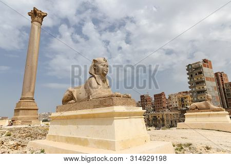 Pompey Pillar In Alexandria, Egypt