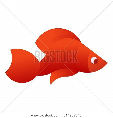 Vector Illustration Of Red Fish On A White Background. It Can Be Used For The Logo, Icon, Decoration