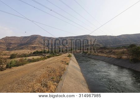 Canal Of Harali At Satara In Maharashtra, India