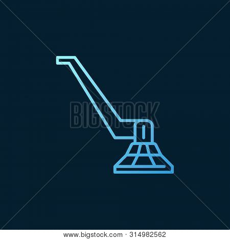 Floor Sander Sanding Machine Vector Blue Concept Outline Icon On Dark Background
