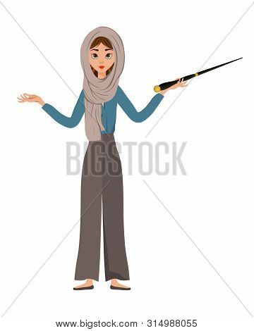 Halloween Set Of Female Characters. Girl With Magic Wand In Her Hands. Vector Illustration.