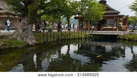Yamanashi, Japan, 28 June 2019: Oshino Hakkai in Japan