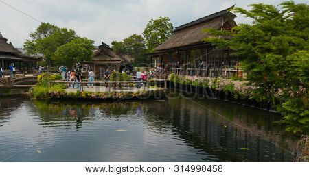 Yamanashi, Japan, 28 June 2019:  tourist at  Oshino Hakkai