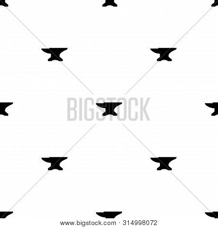 Seamless Pattern With Black Anvil. Blacksmith, Repair. Illustration For Design, Web, Wrapping Paper,