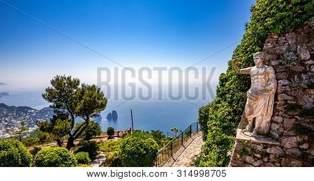View Of Capri Island From Monte Solaro, In Anacapri