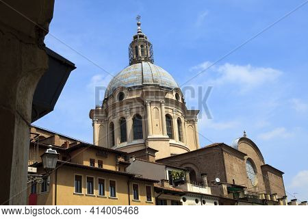Mantova (mn), Italy - June 10, 2017: Dome Of The Basilica Of St. Andrea, Mantova, Lombardy, Italy