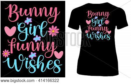 Bunny Girl Funny Wishes With Floral Love Spring Easter