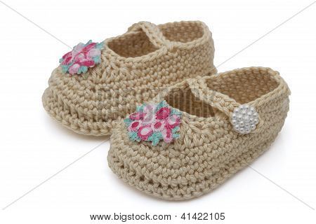 Botki ecru Baby Hand-made