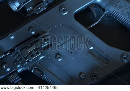KRISS Vector 9*21 caliber submachine gun. Close up detales.
March 26, 2021. Kiev Region, Ukraine