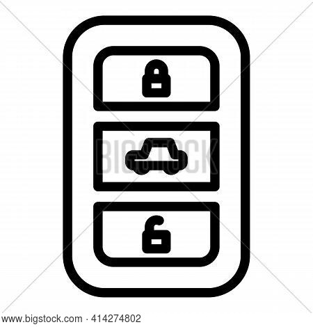 Lock Smart Key Car Icon. Outline Lock Smart Key Car Vector Icon For Web Design Isolated On White Bac