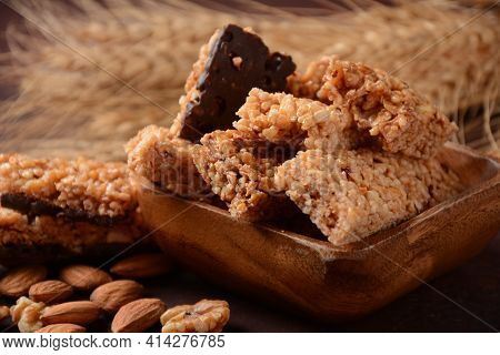 Various Healthy Granola Bars (muesli Or Cereal Bars). Set Of Energy, Sport, Breakfast And Protein Ba
