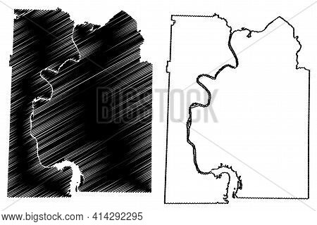 Hardin County, State Of Tennessee (u.s. County, United States Of America, Usa, U.s., Us) Map Vector 