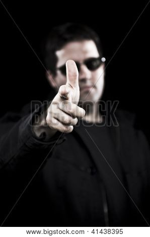 Bouncer Points The Finger