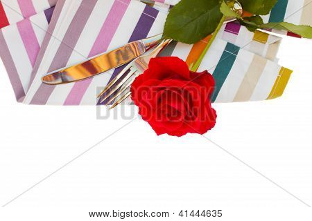 napking med kniv og gaffel