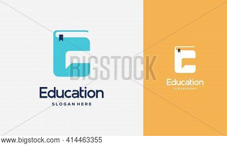 Flat Initial C Book Logo Design Concept Vector Illustration, Education Book Logo Symbol Template