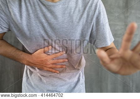 Man Suffering From Stomach Ache, Gastroenteritis, Stomach Disease
