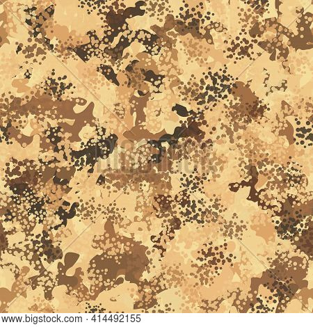 Desert Seamless Camo Graphic Print. Autumn Camouflage Seamless Pattern