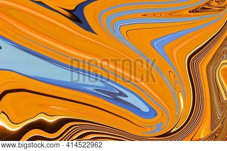 Abstract Bright Colorful Blue Orange Geometric Background With Wave Effect. Creative Summer Mood. Ar