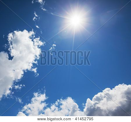 White clouds and blue