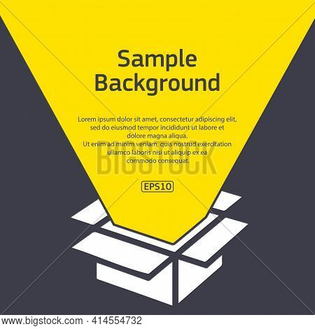 Dark Background With Sample Text And Gift Box Yellow Light
