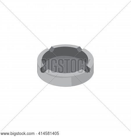 Empty Ashtray, Accessory Of Smokers Cigarettes, Container For Ash