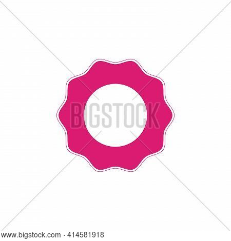 Corcle Wavy Edge Stamp And Decorative Sticker Icon Template With Place For Your Text. Graphic Design